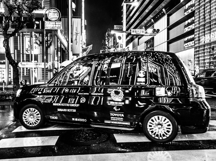 Passing a Taxi at Ginza, Tokyo
