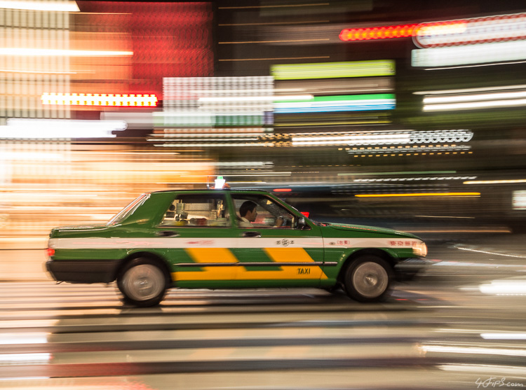 Speeding Taxi at Ginza, Tokyo